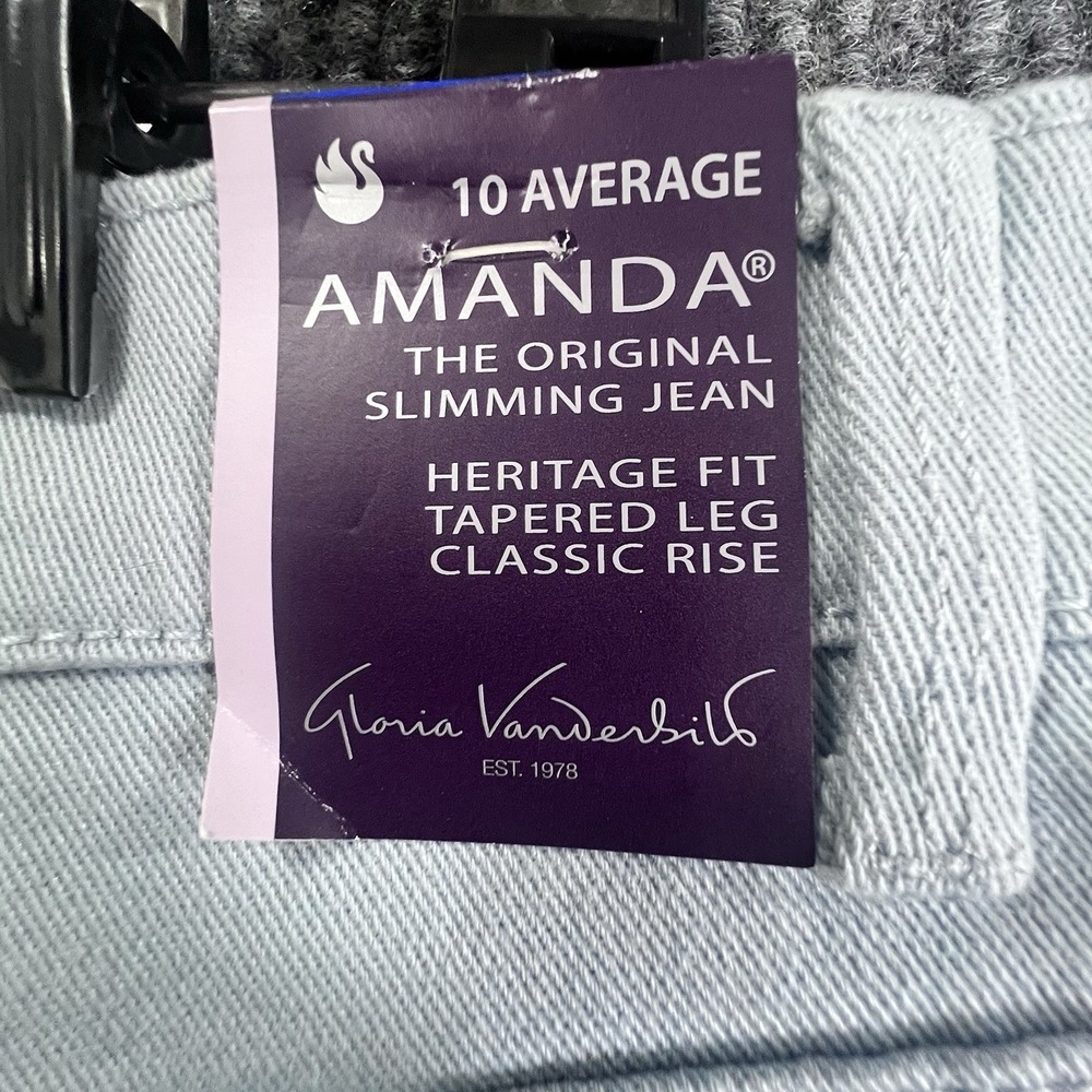 Gloria Vanderbilt Amanda Stretch Jeans Womens 10 Light Blue High Rise Tapered - Picture 11 of 15